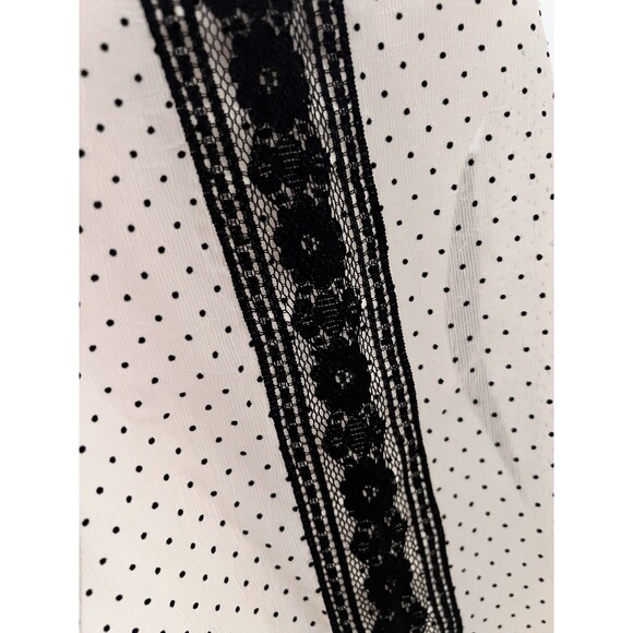Vintage - Retro Style - Sheer - Polka Dot - 60s Style - Lace - Blouse / Top - M - Picture 7 of 14